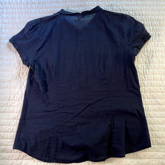 J.Crew Women's Navy Lightweight Cotton Blouse, size 10 - Picture 2 of 4